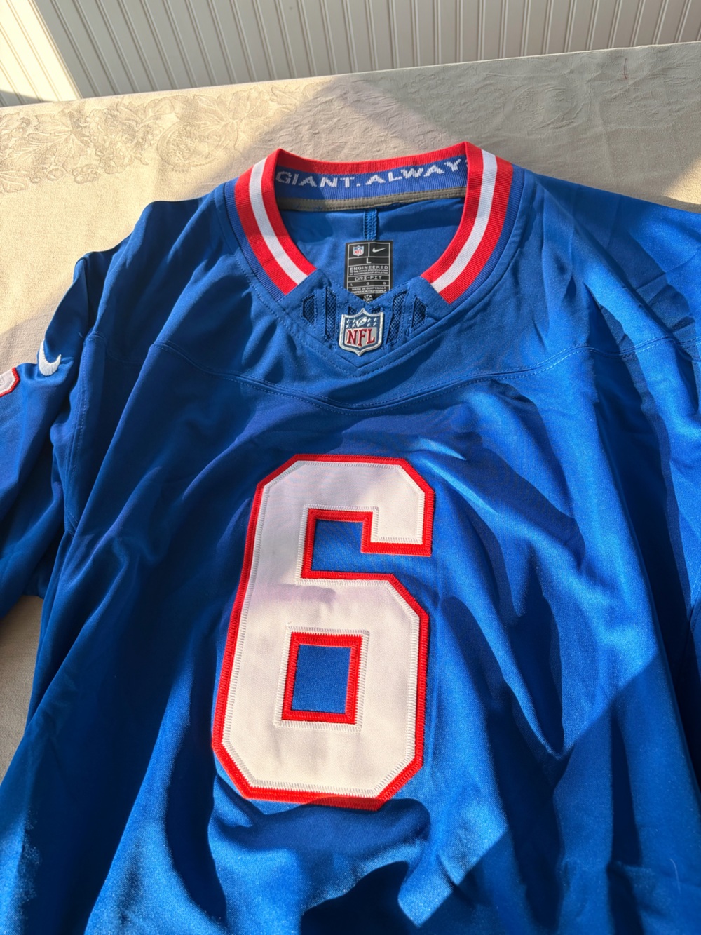 🔥NEW🔥Jaxson Dart #6 New York Giants Nike NFL Blue Jersey